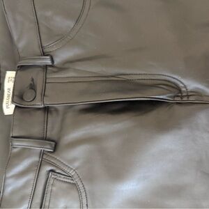 Pull&Bear Sleek Black Leather Look Trousers